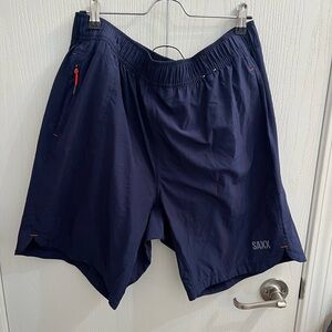 SAXX Gainmaker 2N1 Shorts in Navy and Gray